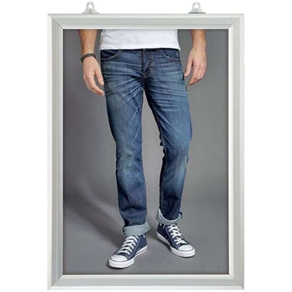 Inskjutbar ram dubbelsidig vertikal - 25 mm - 50x70 cm - silver #1