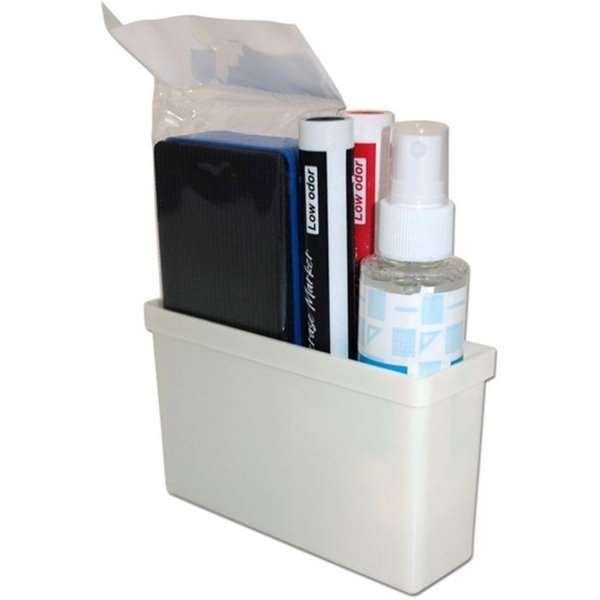 White Board Starter Kit (innehåller hållare, röd/svart whiteboardmarkör, rengöringssvamp och spray) #1