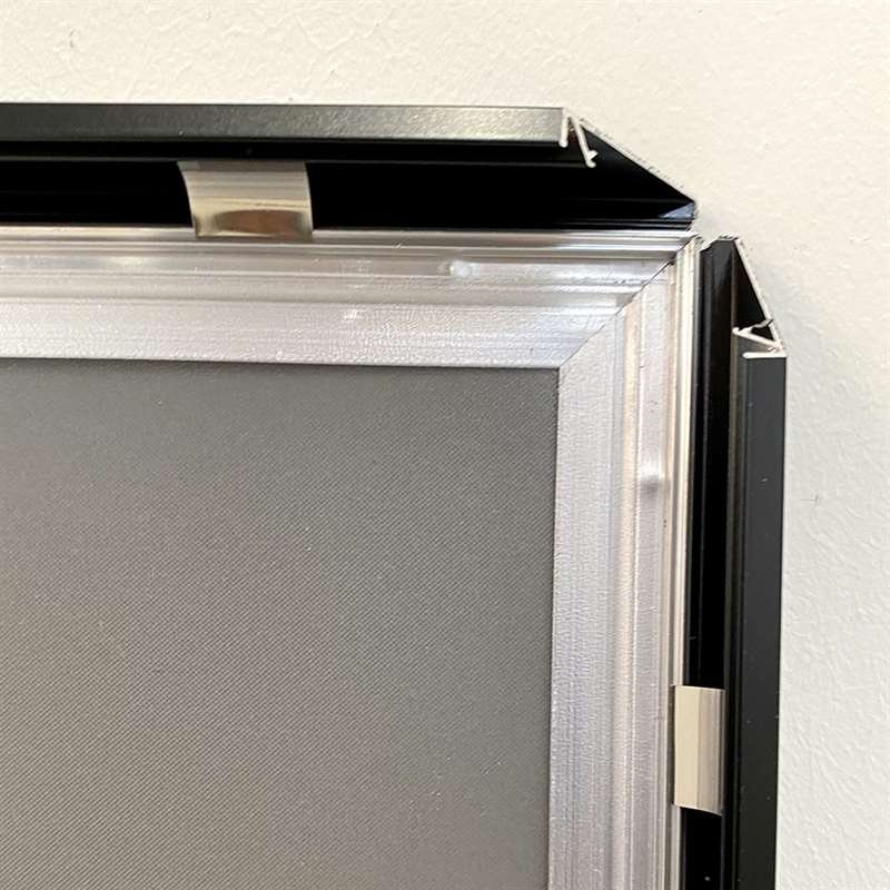 Alu snäppramar, svart, platt 20 mm profil, A4