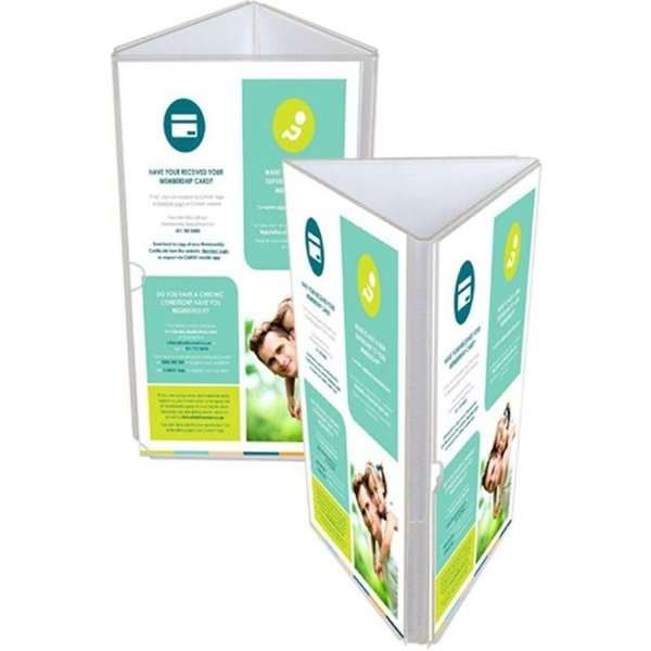 Menuhållare trekant vertikal - 3xM65 Flyer - 9,9x21 cm #2