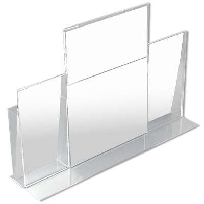 T - Menykorth&aring;llare med h&aring;llare f&ouml;r m65 broschyrer vertikal - A4 - 21x29,7 cm