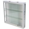 Vitrin vitrinskåp - Vitrinvägg Duo glasmonter med LED-ljus och lås - silver #7