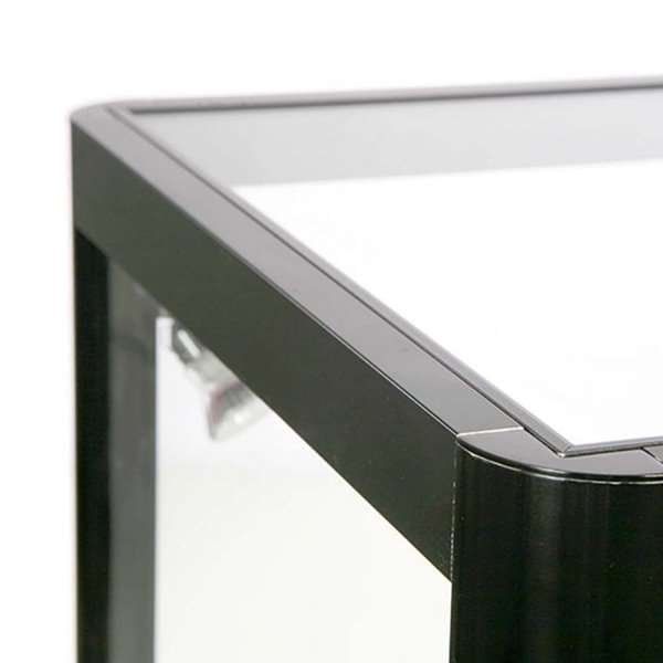 Vitrine vitrinskåp - Showcase Desk Duo glasmonter med LED-ljus och lås - svart #5