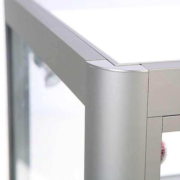 Showcase Desk Duo, alu/silver, glasmonter med LED-ljus och lås #2