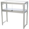 Showcase Desk Duo, alu/silver, glasmonter med LED-ljus och lås #1