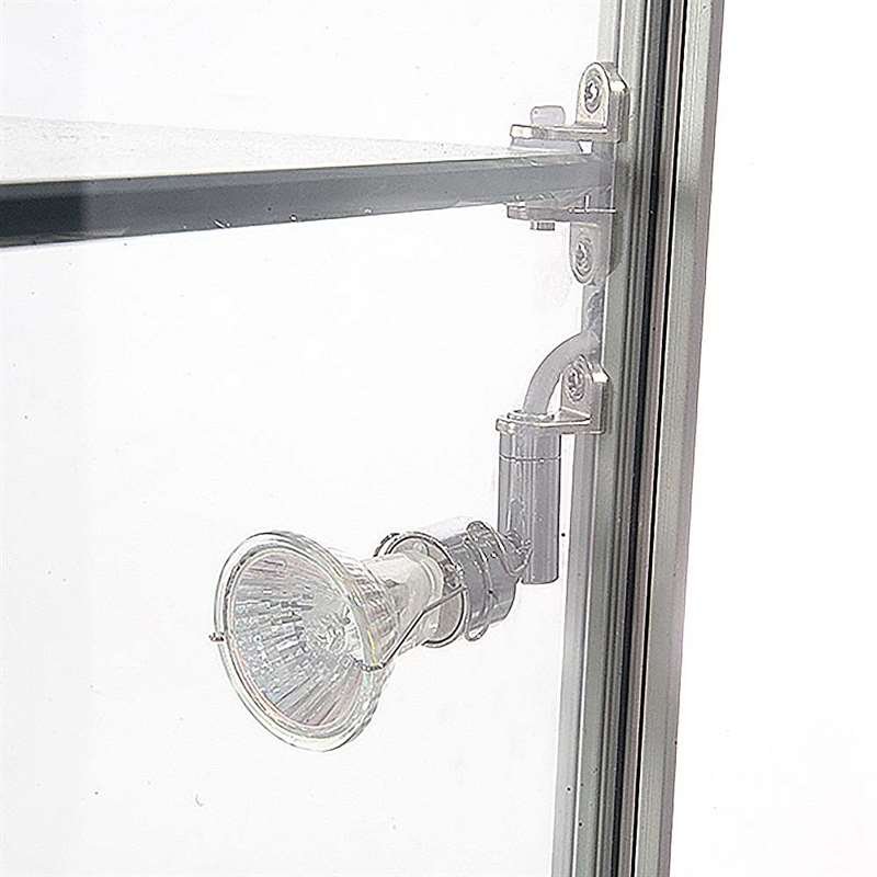 Showcase Tower Duo glasmonter med LED-ljus och lås - silver #4