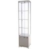 Vitrin vitrinskåp - Showcase Tower Solo glasmonter med underskåp, LED-ljus och lås - silver #4