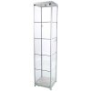 Vitrin vitrinskåp - Showcase Tower Solo glasmonter med LED-ljus och lås - silver #1