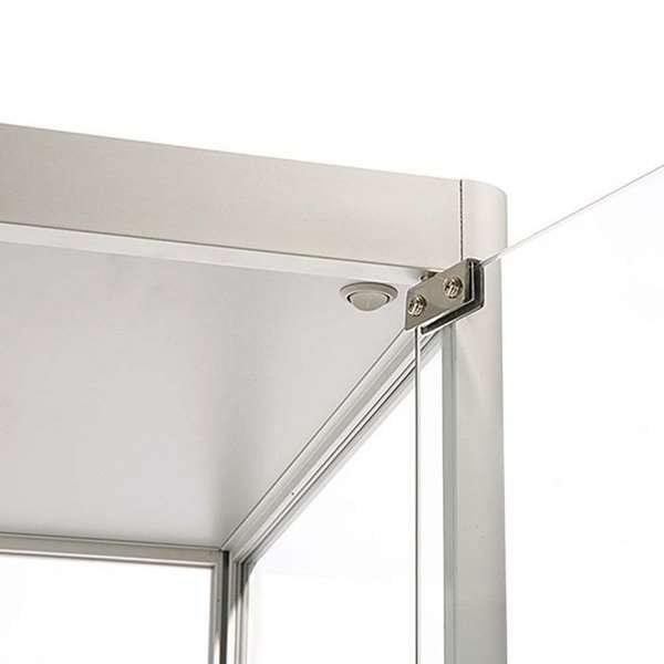Vitrin vitrinskåp - Showcase Tower Solo glasmonter med LED-ljus och lås - silver #2
