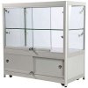 Vitrine vitrinskåp - Showcase Counter Duo glasmonter med underskåp, LED-ljus och lås - silver #1