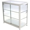 Vitrine vitrinskåp - Showcase Counter Duo glasmonter med LED-ljus och lås - silver #1