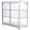 Vitrine vitrinskåp - Showcase Counter Duo glasmonter med LED-ljus och lås - silver #10