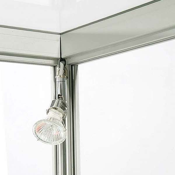 Vitrine vitrinskåp - Showcase Counter Duo glasmonter med LED-ljus och lås - silver #4