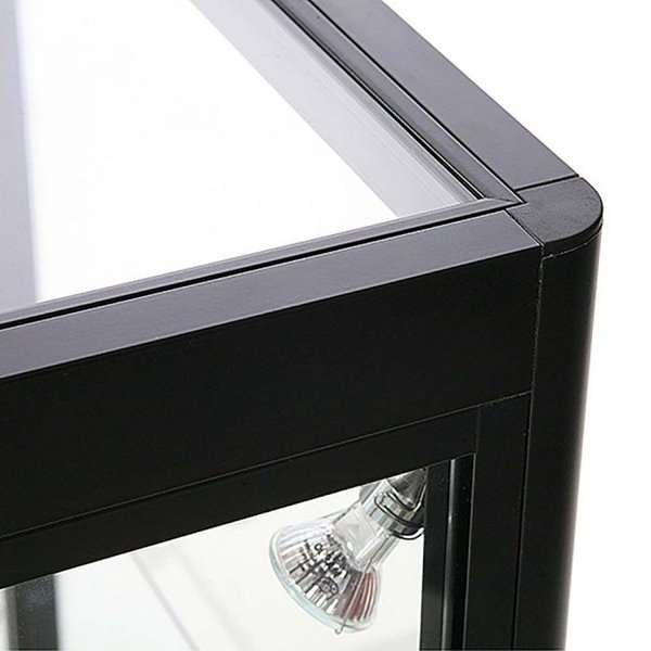 Vitrine vitrinskåp - Showcase Counter Solo glasmonter med underskåp, LED-ljus och lås - svart #2