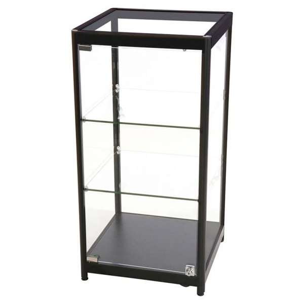 Vitrine vitrinskåp - Showcase Counter Solo glasmonter med LED-ljus och lås - svart #1