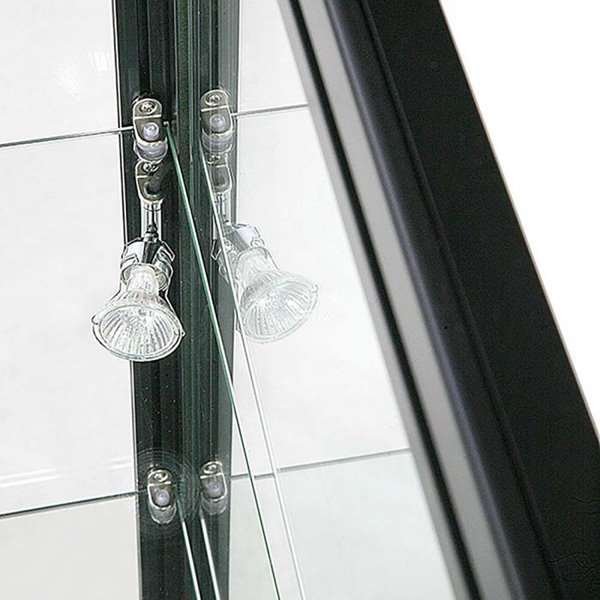 Vitrine vitrinskåp - Showcase Counter Solo glasmonter med LED-ljus och lås - svart #4