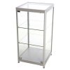 Vitrine vitrinskåp - Showcase Counter Solo glasmonter med LED-ljus och lås - silver #8