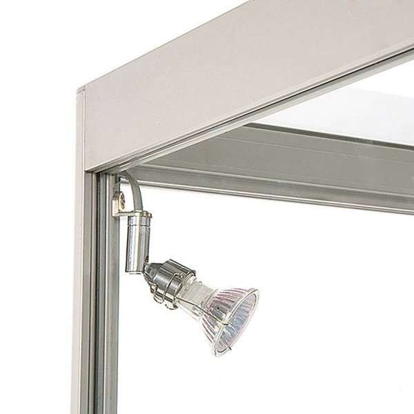 Vitrine vitrinskåp - Showcase Counter Solo glasmonter med LED-ljus och lås - silver #5