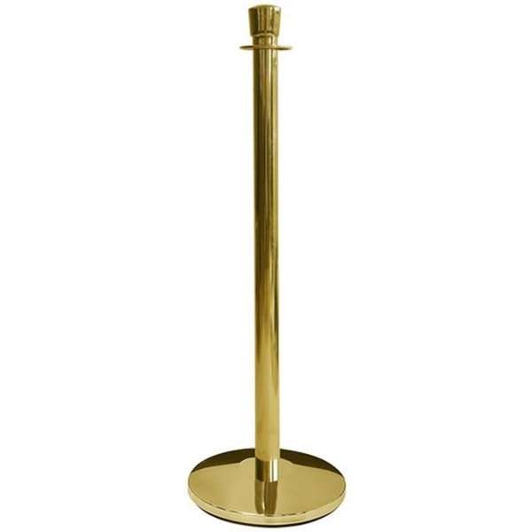 Publikbarriär, rep, guld. Bas, stolpe och topp för rep #1