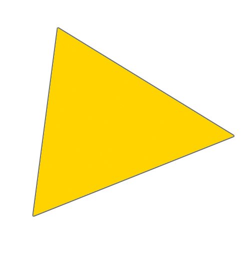 Magnet triangel 2x2 cm (49 st. per ark) - Gul #1