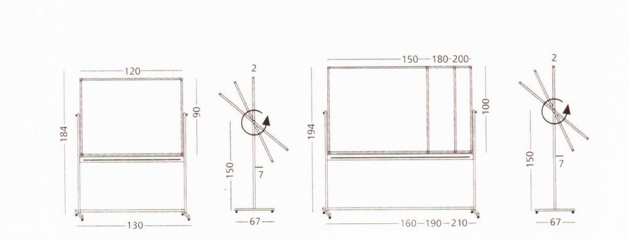 Svängtavla, whiteboard för intensivt bruk på mobilt stativ - 8 storlekar - 90x120 cm #5