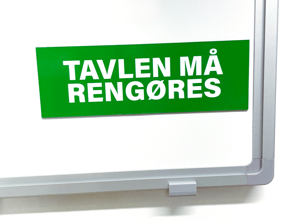 Magnetisk skylt med städningsregler för whiteboard, vändbar magnetbricka HxBxD 50x150x1 mm inkl. tryck på båda sidorna #2