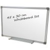 Whiteboard lackerad, 45 x 30 cm, inkl. mikrofiberduk och 6 tuschpennor #1