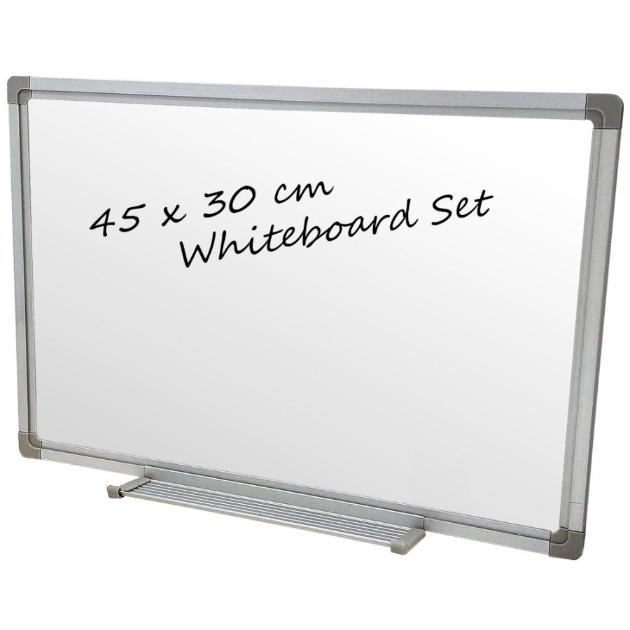 Whiteboard lackerad, 45 x 30 cm, inkl. mikrofiberduk och 6 tuschpennor #1