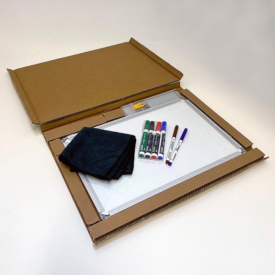 Whiteboard lackerad, 45 x 30 cm, inkl. mikrofiberduk och 6 tuschpennor #3