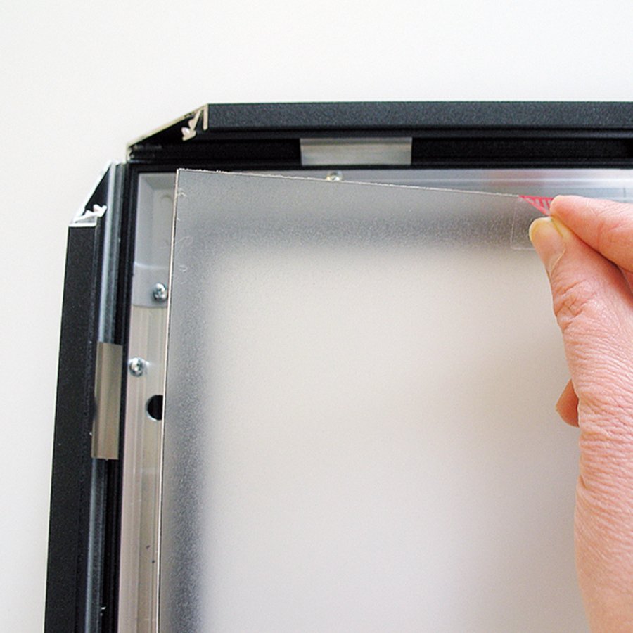 Crown LED Out box - Enkelsidig - Svart - A4