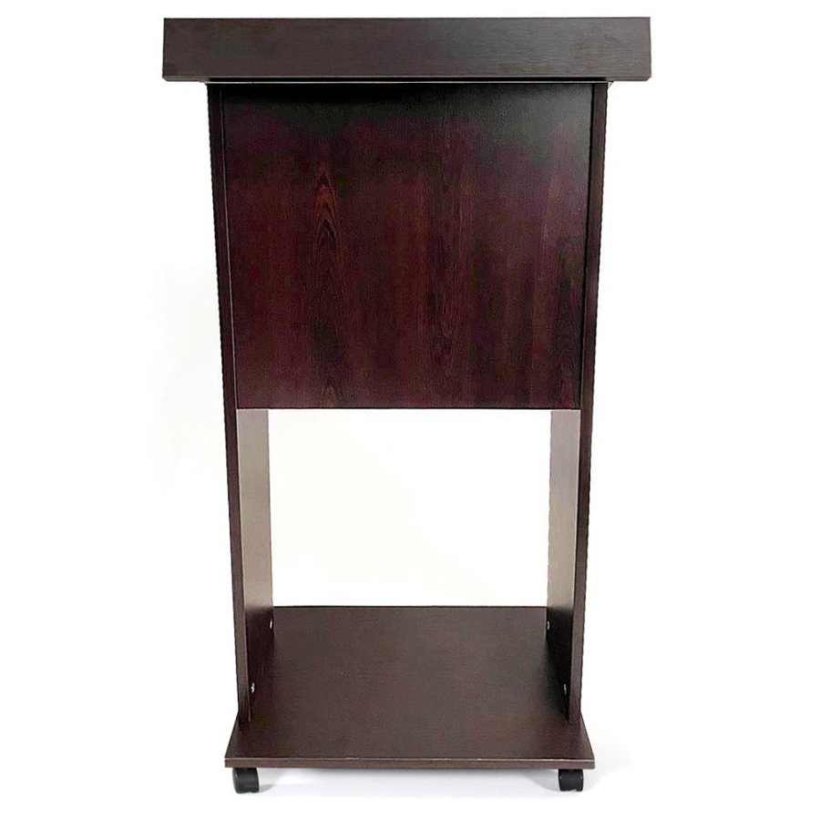 Podium i svart trä med hjul - Flexibel och elegant träpodium #1
