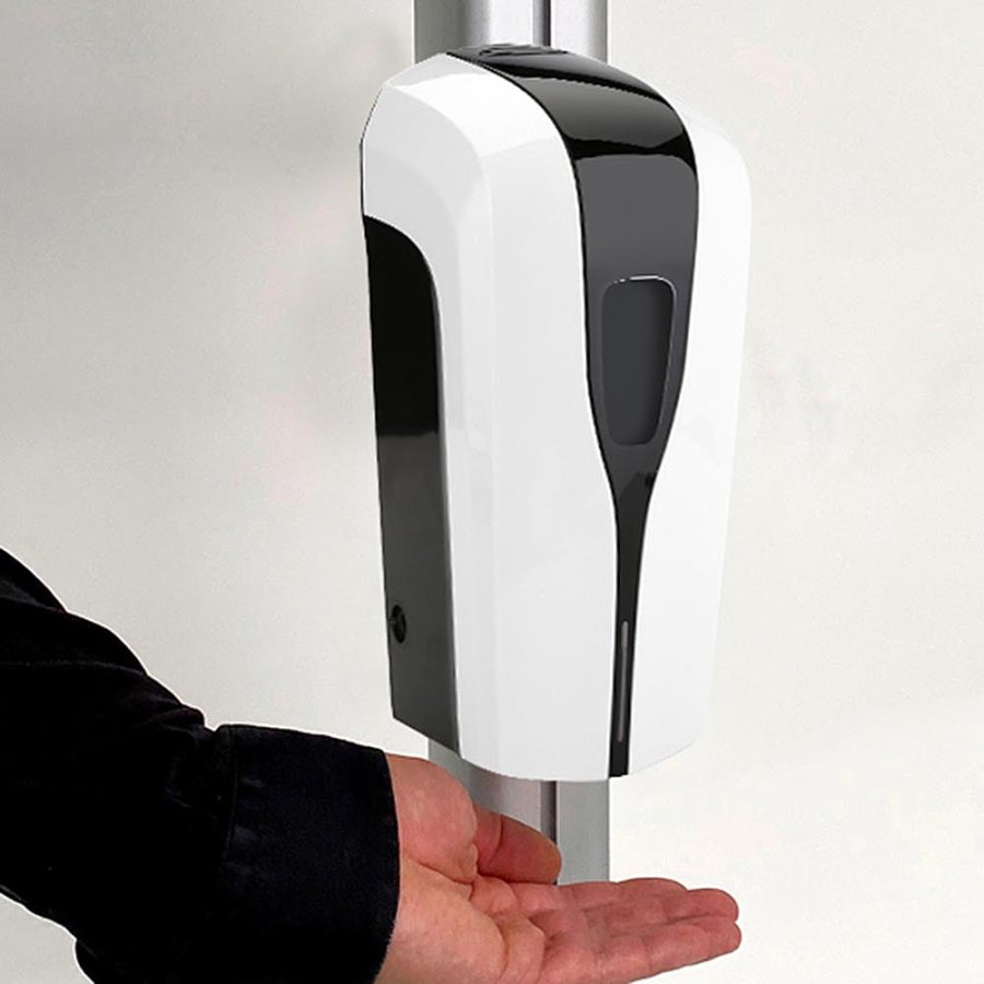 Handdesinfektionsställ med automatisk handdesinfektionsautomat och A2 Snap-ram #12