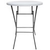 Klappbord Runt Ø 80cm: Vit Bordsskiva & Svart Stålstativ, Höjd 110cm #1