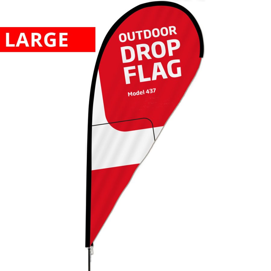Svart stång för Outdoor Drop Flagga, Large #1