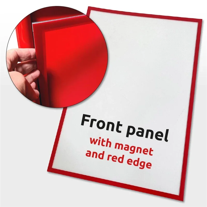 PET-frontplatta med magnet A1 med röd tryckt kant (RAL3020) #1