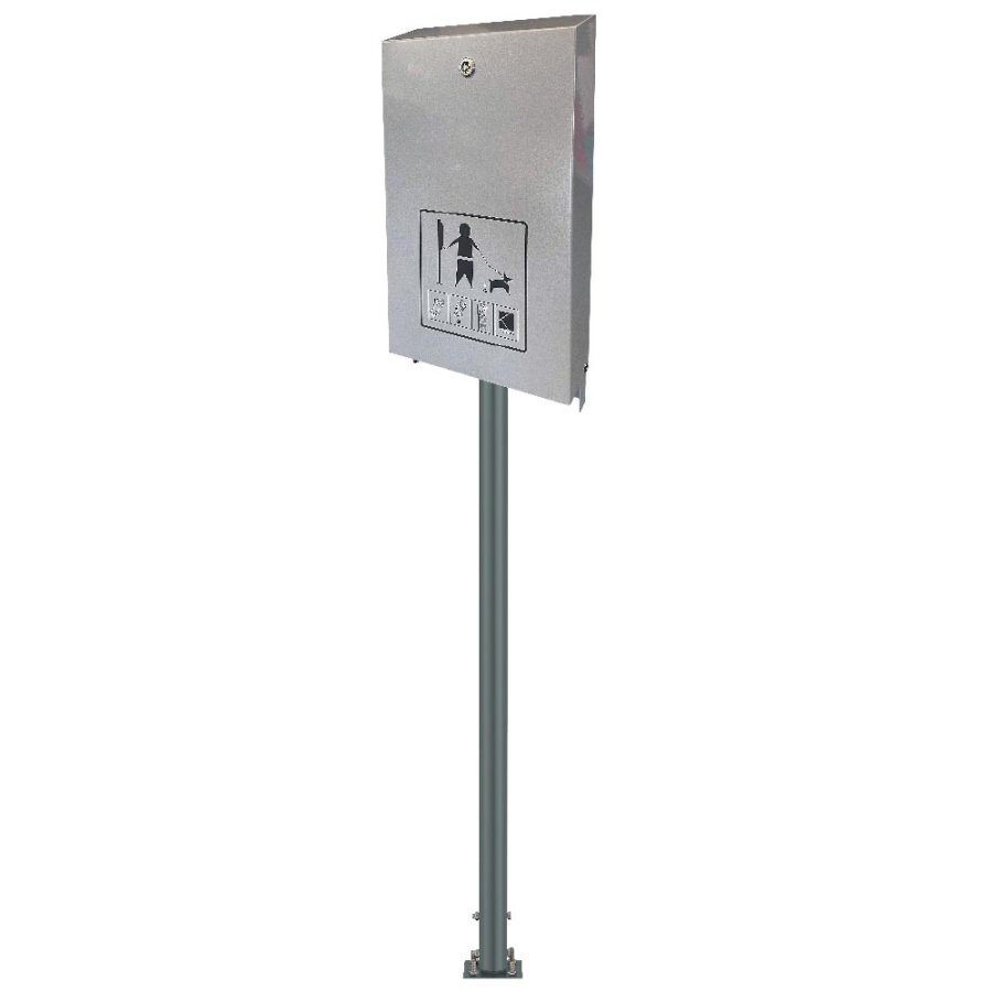 Eco Dispenser, silver with print, for dogbags and 145 cm pole #1