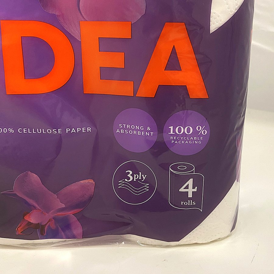 Køkkenrulle, Grite Orchidea White, 3-lags, 13,86m x 22,4cm, hvid, 100% nyfiber, kolli = 7 pk  4 rl.