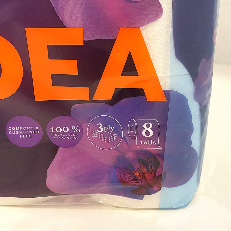 Toiletpapir, Grite Orchidea White, 3-lags, 17,4m x 9,6cm, hvid 100% nyfiber, kolli = 7 pk  8 rl.