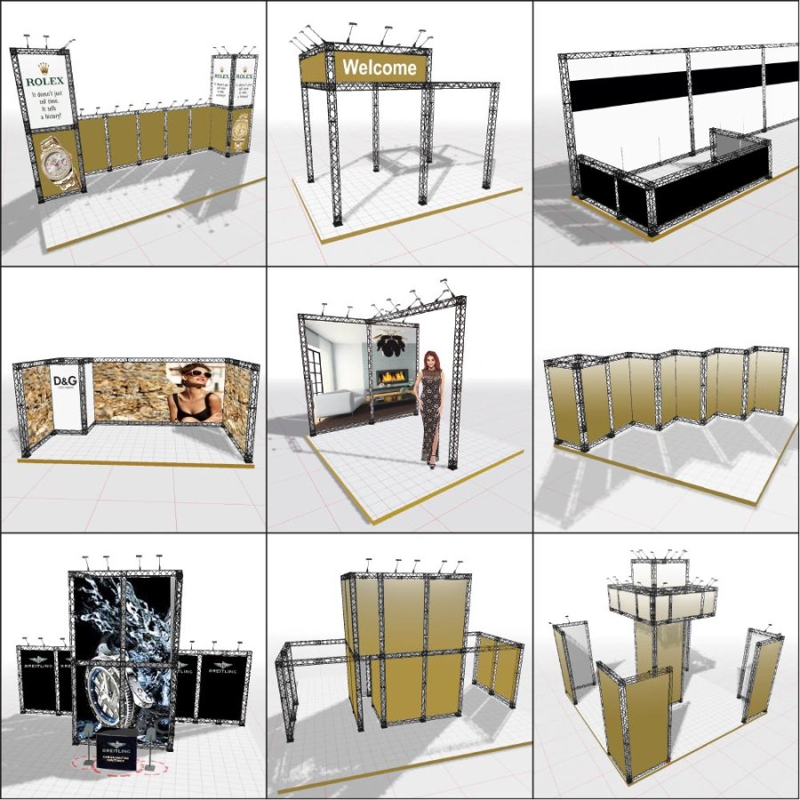 CROWN TRUSS Counter - Rektangel 125x65cm - Vit