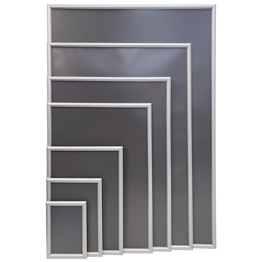 Alu sn&auml;ppramar, silver, 17 mm profil, A4