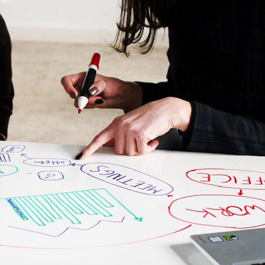 White Board Starter Kit (inneh&aring;ller h&aring;llare, r&ouml;d/svart whiteboardmark&ouml;r, reng&ouml;ringssvamp och spray)