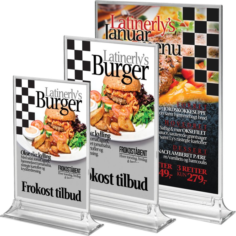 Uppr&auml;tt Menykorth&aring;llare vertikal - A4 - 21x29,7 cm