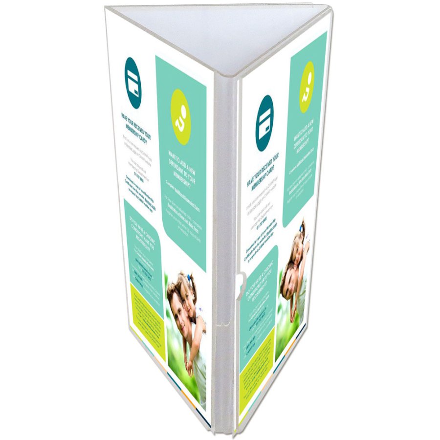 Menuh&aring;llare trekant vertikal - 3xM65 Flyer - 9,9x21 cm