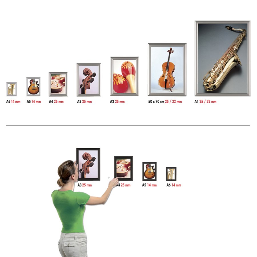 Opti sn&auml;ppramar, silver, 25 mm, A4