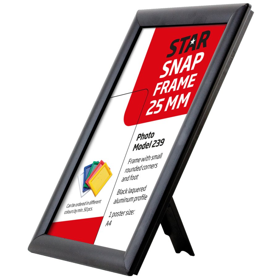 Foto Alu sn&auml;ppramar - 25 mm - A4 - svart