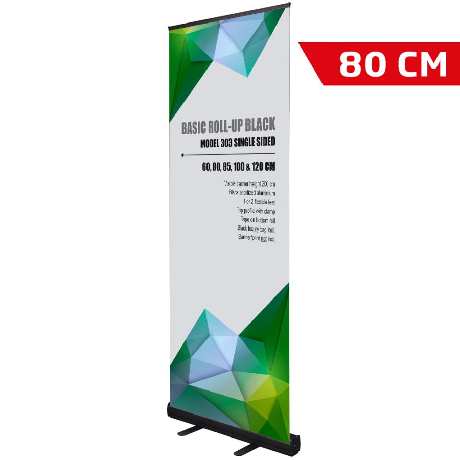 Basic Roll-up enkelsidig - 80x200 cm - svart