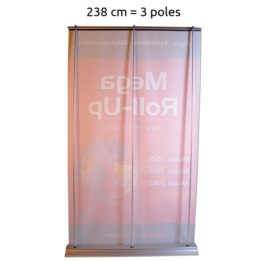Mega Roll-up enkelsidig - 240x250 cm - silver