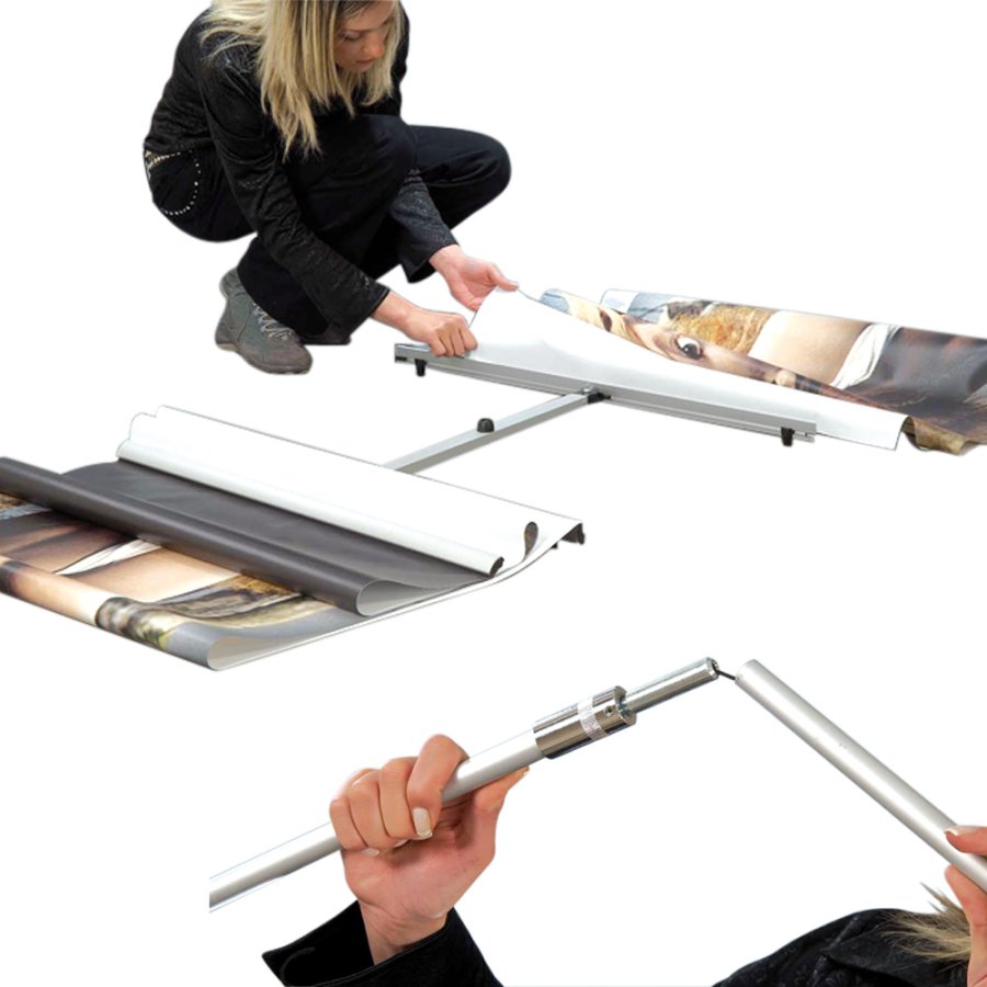 Quick Banner Dubbelsidig utan banderoll och tryck - 60x200cm