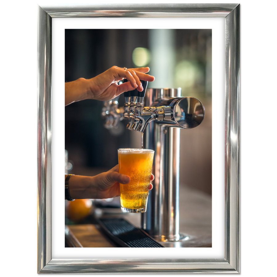 Alu sn&auml;ppramar - 25 mm - A4 - Krom look