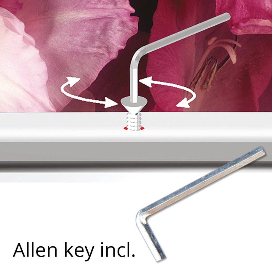 Alu sn&auml;ppramar l&aring;sbar - 32 mm - 70x100 cm - silver